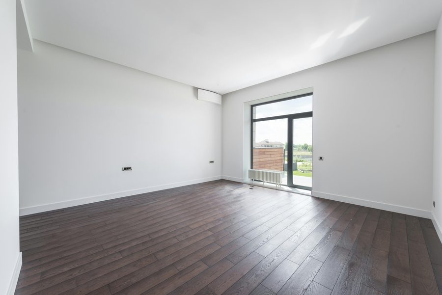 Empty room shell before staging