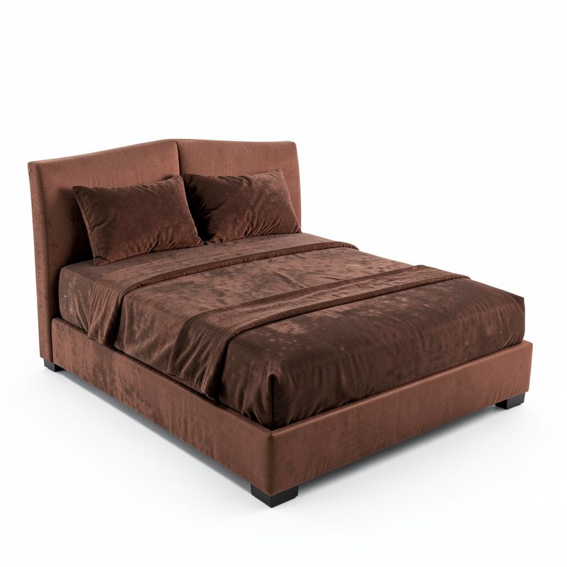 Catalogue reference product: a brown upholstered bed